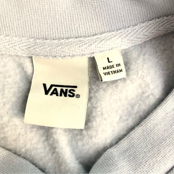 Van Off The Wall Long Sleeve Sweater Powder Blue with flowers women’s size L - Picture 4 of 9